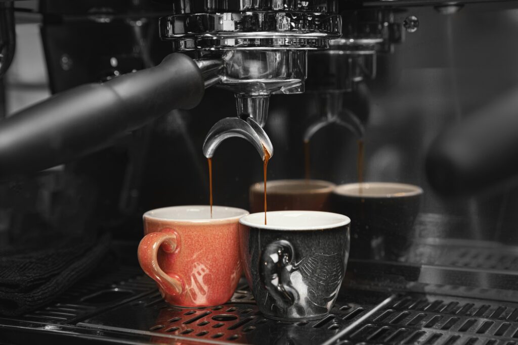 coffee making with machine cups (1)