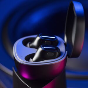 wireless earbuds with neon cyberpunk style lighting (1)